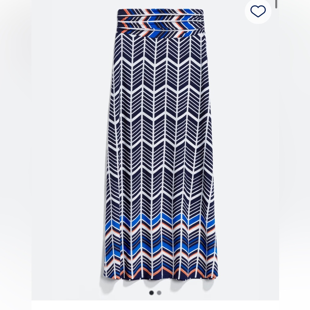 Gilli Chevron Maxi Skirt - Navy, White, and Orange
